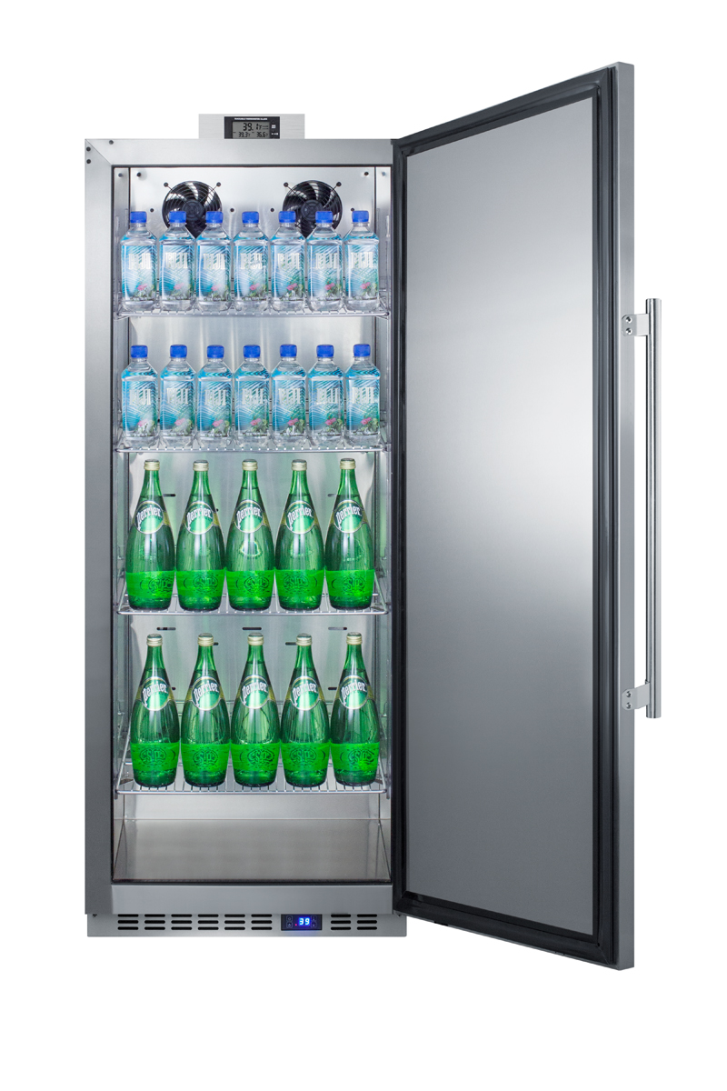 Commercially approved 10.1 cu.ft. Nutrition Center series all-refrigerator in white with front lock, and NIST calibrated digital temperature display